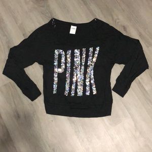 Victoria’s Secret Pink long sleeve rainbow sequins top